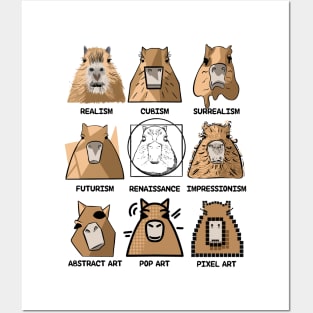 Capybaras Funny Capybara Face Rodent Ok I Pull Up Capybara Posters and Art